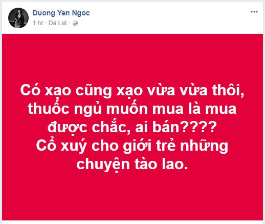 Duong Yen Ngoc ngu y Pha Le noi doi vu uong thuoc ngu